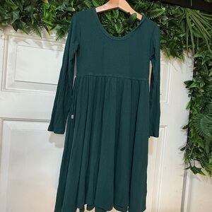 Little sleepies emerald ribbed long sleeve bamboo twirl dress size 8